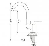 Venita Larel Lavabo Batarya Döner Borulu - 3