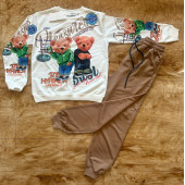 Ayıcık baskılı çocuk takımı - 1