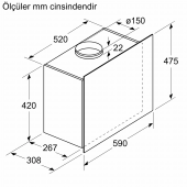 Bosch DWF67AK20T Beyaz Duvar Tipi Davlumbaz - 7