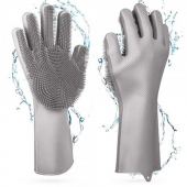 Sihirli Isıya Dayanıklı Silikon Çok Amaçlı Bulaşık Eldiven Fırçası Magic Gloves - 6