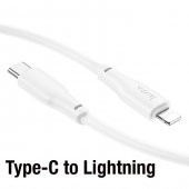 Polham HC Series 1MT 20W Type-C to iPhone Lightning Silikon Süper Hızlı Şarj ve Data Kablosu, Akım ve Isı Korumalı Kopmaz Kablo - 4