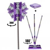 Mor Teleskopik Mandallı Mikrofiber Sihirli Mop Yüzey Temizleyici (duvar,fayans,yer,cam) - 7