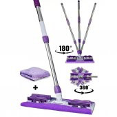 Mor Teleskopik Mandallı Mikrofiber Sihirli Mop Yüzey Temizleyici (duvar,fayans,yer,cam) - 8