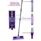 Mor Teleskopik Mandallı Mikrofiber Sihirli Mop Yüzey Temizleyici (duvar,fayans,yer,cam) - 9