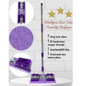 Mor Teleskopik Mandallı Mikrofiber Sihirli Mop Yüzey Temizleyici (duvar,fayans,yer,cam) - 11
