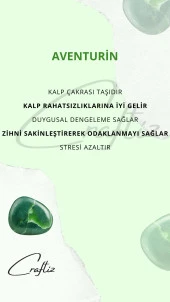Aventurin Doğal Taş Çelik Zincirli Kolye CRF-2 - 3