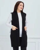 Kadın Standart Triko Mevsimlik Cepli Günlük Yelek - 5