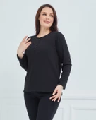 Kadın Kışlık Günlük Anne Penye Bluz - 5