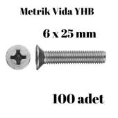 Metrik Vida Civata Yhb 6x25 mm 100 Adet Yıldız - 1