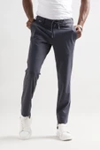 Slimfit Beli Lastikli Ve İplikli Polyamid Hafif Parlak Kışlık Kumaş Erkek Jogger Pantolon - 6