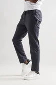 Slimfit Beli Lastikli Ve İplikli Polyamid Hafif Parlak Kışlık Kumaş Erkek Jogger Pantolon - 9