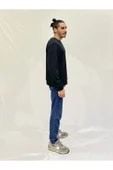 Erkek Bisiklet Yaka Rahat Kalıp 3 iplik Kalın Orta Brooklyn Nakışlı Sweatshirt SPR24SW34 - 3