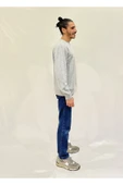Erkek Bisiklet Yaka Rahat Kalıp 3 iplik Kalın Orta Brooklyn Nakışlı Sweatshirt SPR24SW34 - 6