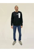 Süperlife Erkek Bisiklet Yaka Rahat Kalıp 3 iplik Kalın W.Brooklyn Baskılı  Sweatshirt SPR24SW31 - 1