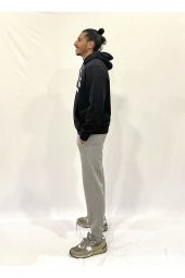 Erkek Kapşonlu Rahat Kalıp İçi Polarlı 3 iplik NYC Baskılı SweatShırt spr24swK09 - 2