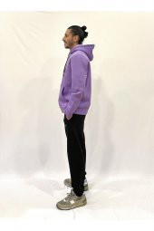 Erkek Kapşonlu Rahat Kalıp İçi Polarlı 3 iplik NYC Baskılı SweatShırt spr24swK09 - 9