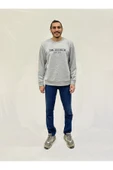 Erkek Bisiklet Yaka Rahat Kalıp 3 iplik Kalın Californıa Baskılı Sweatshirt SPR24SW32 - 5