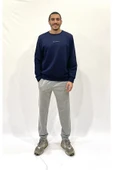Erkek Bisiklet Yaka Rahat Kalıp 3 iplik Kalın Orta Brooklyn Nakışlı Sweatshirt SPR24SW34 - 9