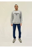 Erkek Bisiklet Yaka Rahat Kalıp 3 iplik Kalın Tokyo Baskılı Sweatshirt SPR24SW30 - 5