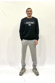 Erkek Bisiklet Yaka Rahat Kalıp 3 iplik Kalın Tokyo Baskılı Sweatshirt SPR24SW30 - 9