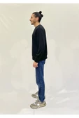 Erkek Bisiklet Yaka Rahat Kalıp 3 iplik Kalın Orta Brooklyn Nakışlı Sweatshirt SPR24SW34 - 2