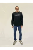 Süperlife Erkek Bisiklet Yaka Rahat Kalıp 3 iplik Kalın Californıa Baskılı  Sweatshirt SPR24SW32 - 1