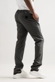Ecer Tek Pileli Slimfit Beli Lastikli Ve İplikli Çizgili Kışlık Erkek Kumaş Pantolon - 5