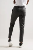 Ecer Slimfit Beli Lastikli Ve İplikli Çizgili Pamuklu Kışlık Kumaş Erkek Jogger Pantolon - 11