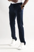 Ecer Slimfit Beli Lastikli Ve İplikli Çizgili Pamuklu Kışlık Kumaş Erkek Jogger Pantolon - 2