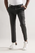 Ecer Slimfit Beli Lastikli Ve İplikli Çizgili Pamuklu Kışlık Kumaş Erkek Jogger Pantolon - 7