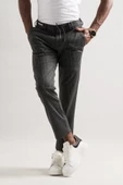Ecer Slimfit Beli Lastikli Ve İplikli Çizgili Pamuklu Kışlık Kumaş Erkek Jogger Pantolon - 9