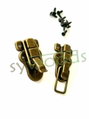 Küçük sandık klips bavul kilidi çanta tokası mandallı kilit 2 adet antik - 3