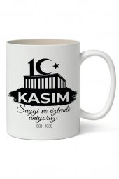 10 Kasım Mustafa Kemal Atatürk Tasarımlı Kupa Bardak Baskılı Kahve Kupa Bardak Model 1 - 1