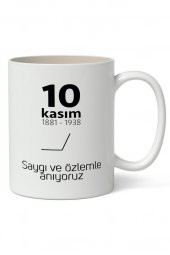 10 Kasım Mustafa Kemal Atatürk Tasarımlı Kupa Bardak Baskılı Kahve Kupa Bardak Model 6 thumbnail 1