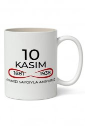 10 Kasım Mustafa Kemal Atatürk Tasarımlı Kupa Bardak Baskılı Kahve Kupa Bardak Model 9 - 1
