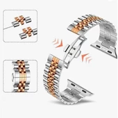 Apple Watch 42 44 45 49 mm Uyumlu RLX Metal Kordon - 5