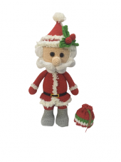 Çantalı Noel Baba Amigurumi Organik Oyuncak - 1