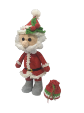 Çantalı Noel Baba Amigurumi Organik Oyuncak - 3