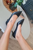 036 450 Topukla Kadın Sivri Burun 6 cm Topuklu Stiletto - 4