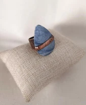 Yüzük Doğal Drusy Taş Çelik Ayarlanabilir Kadın Erkek Yüzük Takı Aksesuar - 1