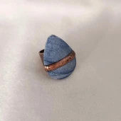 Yüzük Doğal Drusy Taş Çelik Ayarlanabilir Kadın Erkek Yüzük Takı Aksesuar - 2