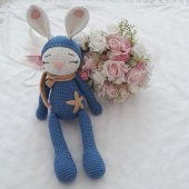 Uykucu Sevimli Tavşan Amigurumi Organik Oyuncak - 1