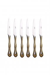 Nehir lalezar gold altın pasta tatlı bıçak 6 lı pasta tatlı bıçağı gold - 1
