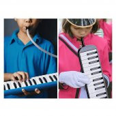 Siyah Melodika 32 Tuş Bez Çantalı Yedek Hortumlu 1 Adet Ticon 32 Tuşlu Melodika Çantalı - 4