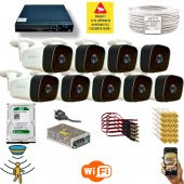 Qromax  9 Kamerali Set - Hareket Algılayan 36 Ir Led 5MP Lensli 1080P Güvenlik Kamerasi Seti 5236 - 1