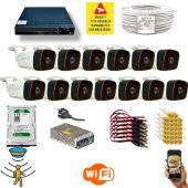 Qromax  13 Kamerali Set - Hareket Algılayan 36 Ir Led 5MP Lensli 1080P Güvenlik Kamerasi Seti 5236 - 1