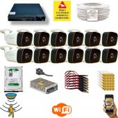 Qromax  12 Kamerali Set - Hareket Algılayan 36 Ir Led 5MP Lensli 1080P Güvenlik Kamerasi Seti 5236 - 1