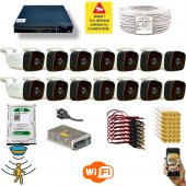 Qromax  14 Kamerali Set - Hareket Algılayan 36 Ir Led 5MP Lensli 1080P Güvenlik Kamerasi Seti 5236 - 1
