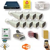 Qromax  9 Kamerali Set - Hareket Algılayan 24 Smd Led 5MP Lensli 1080P Güvenlik Kamerasi Seti 6224 - 1