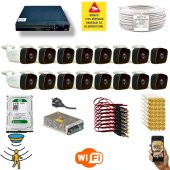 Qromax  16 Kamerali Set - Hareket Algılayan 36 Ir Led 5MP Lensli 1080P Güvenlik Kamerasi Seti 5236 - 1